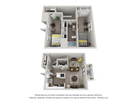 Floor plan for 2 beds, 1 bath, 1120 sqft